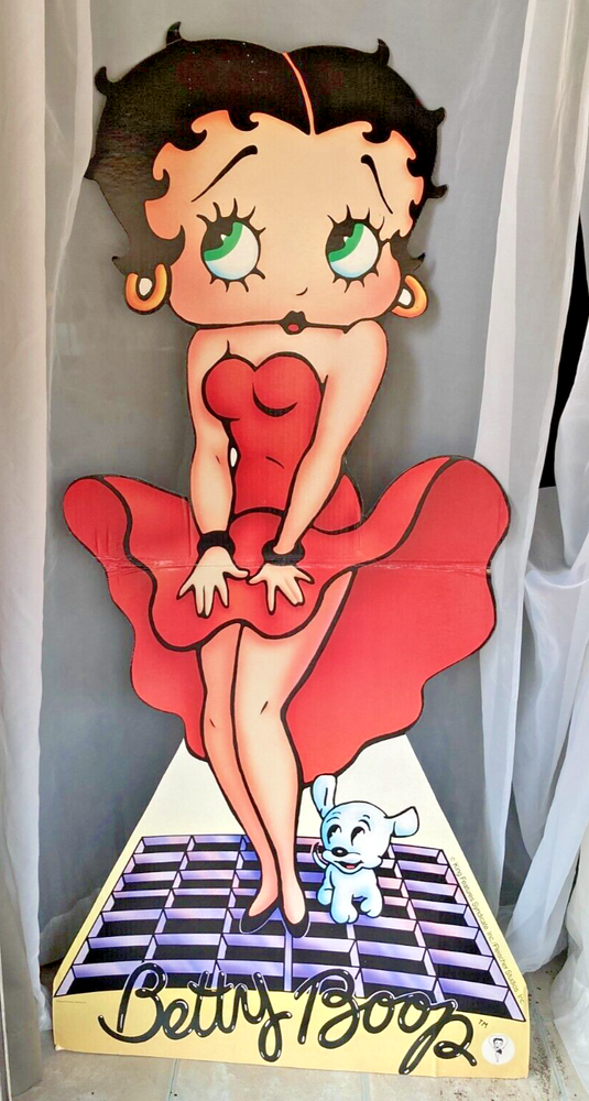 Vintage Betty Boop Cardboard Standee Cutout Life Size 60” X 29” See Details