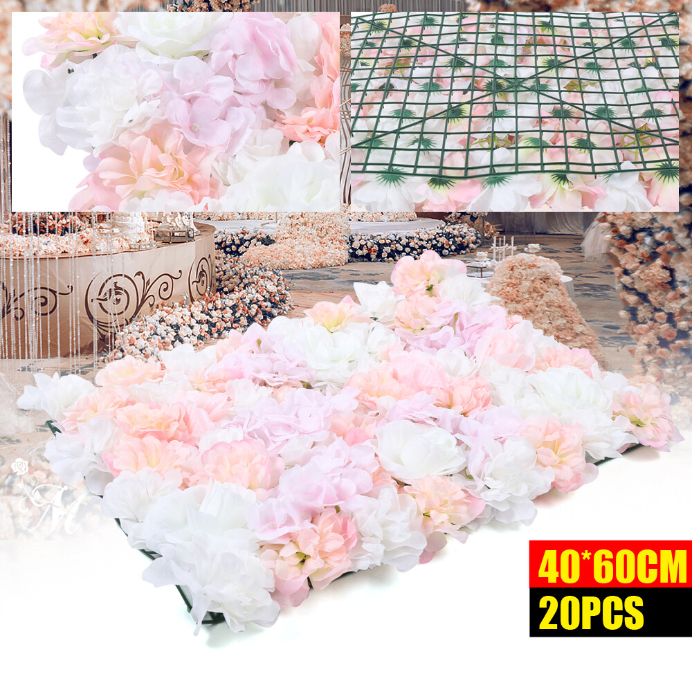 20 Piece Wedding Artificial Flower Wall Silk Floral Wall Background Decoration