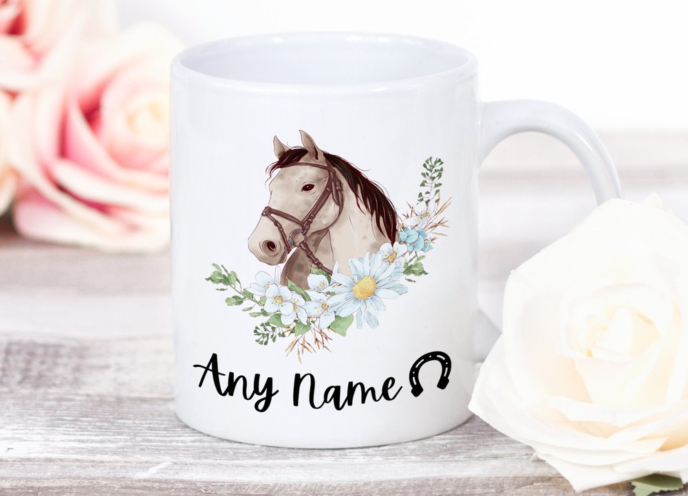 White Horse Mug White Horse Design Personalised Horse Birthday Horse Lover Horse