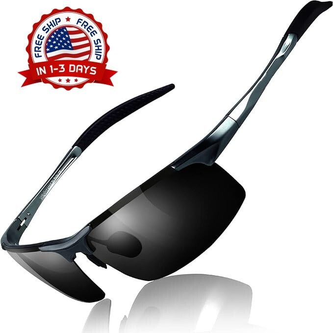 Polarized aviator sunglasses for men sporty driving glasses