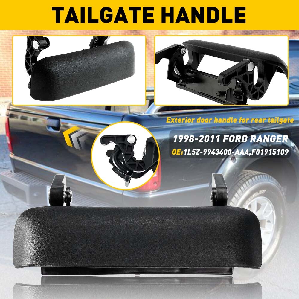 Black Tailgate Handle for 98-2011 Ford Ranger Exterior Rear Replacement