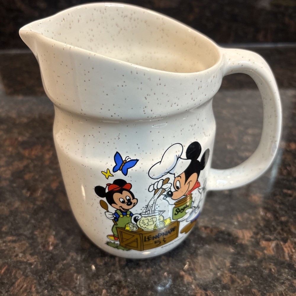 Vintage WALT DISNEY MICKEY MOUSE  Lemonade Stand PITCHER BY TREASURE CRAFT