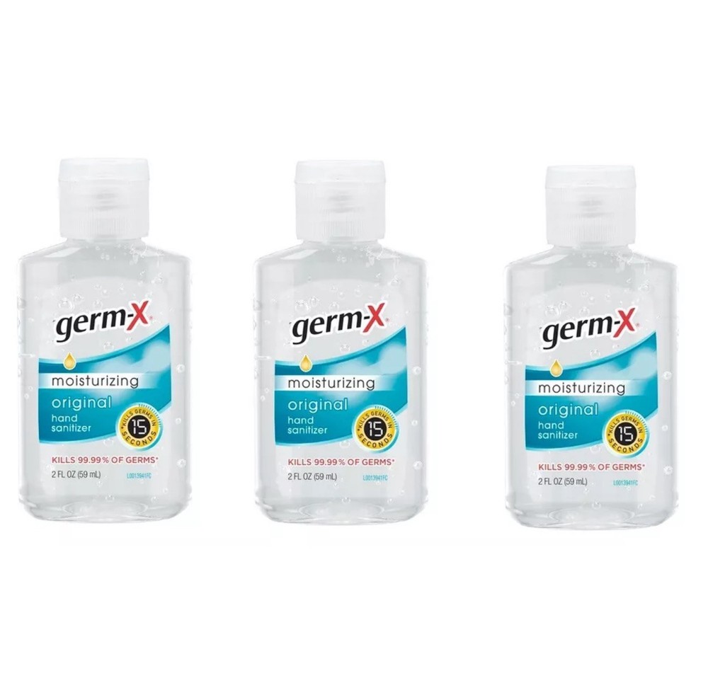 Germ-X Moisturizing Hand Sanitizer 2oz Travel Size 3 Pack