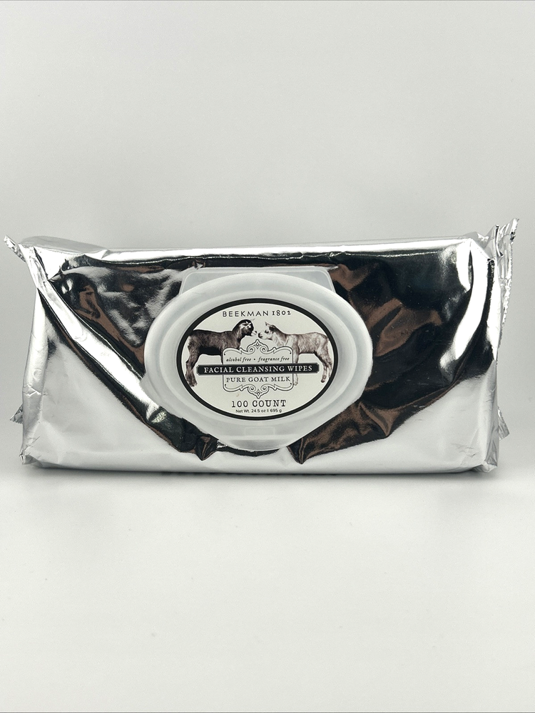 BEEKMAN 1802 Goat Milk & Papaya Facial Cleansing Wipes 100 Count – Fresh Sealed