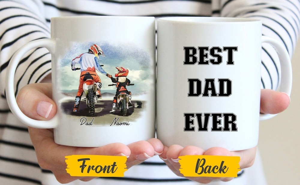 Personalized Motorcycle Dad Mug Motorcycle Family Gift Fathers Day Gift Father