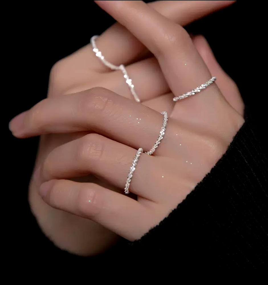 Women S925 Sterling Silver Sparkly Full Star Ring