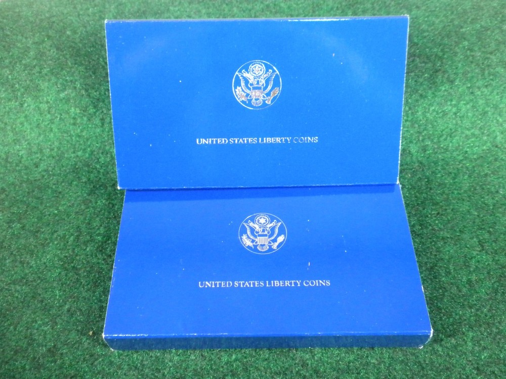 1986 US Mint Silver Dollar & Half Dollar Liberty Proof Coin Set (2) - Free Ship