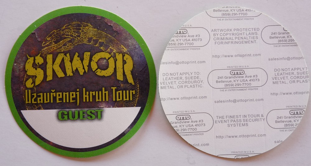 SKWOR Uzaurenej Kruh Concert Tour Green Guest  Backstage Pass D15