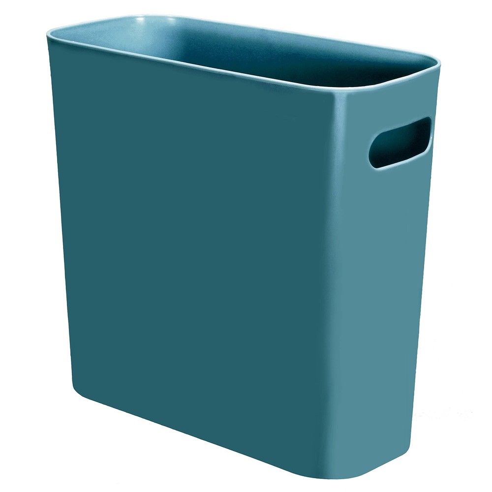 1.5 Gallon Plastic Slim Trash Can Garbage Container Bin with Handles for Office