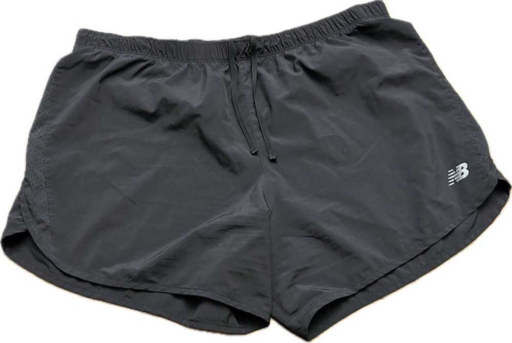 New Balance Size 2X Black Running Gym Shorts Lightweight Mesh Accent No Pockets