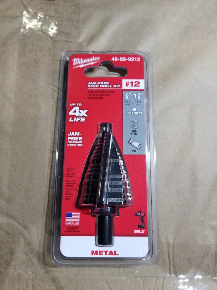 Milwaukee #12 Black Oxide Step Drill Bit • 7/8