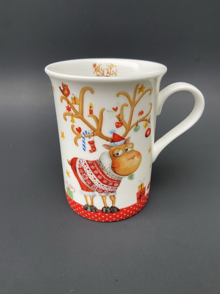 KATHE WOHLFAHRT CHRISTMAS HOLIDAY REINDEER MUG  CUP MADE IN GERMANY ROTHENBURG