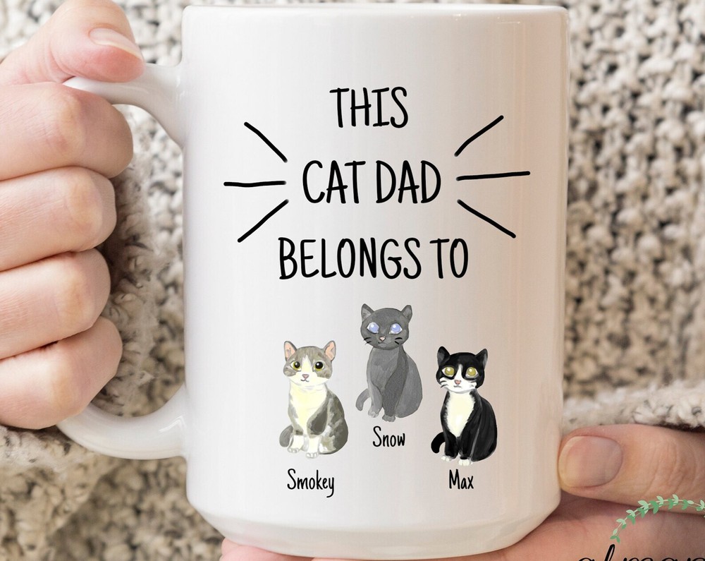 Cat Dad Gift Custom Cat Mug Cute Birthday Gift Cat Lover Mug Cat Coffee Mug Cat