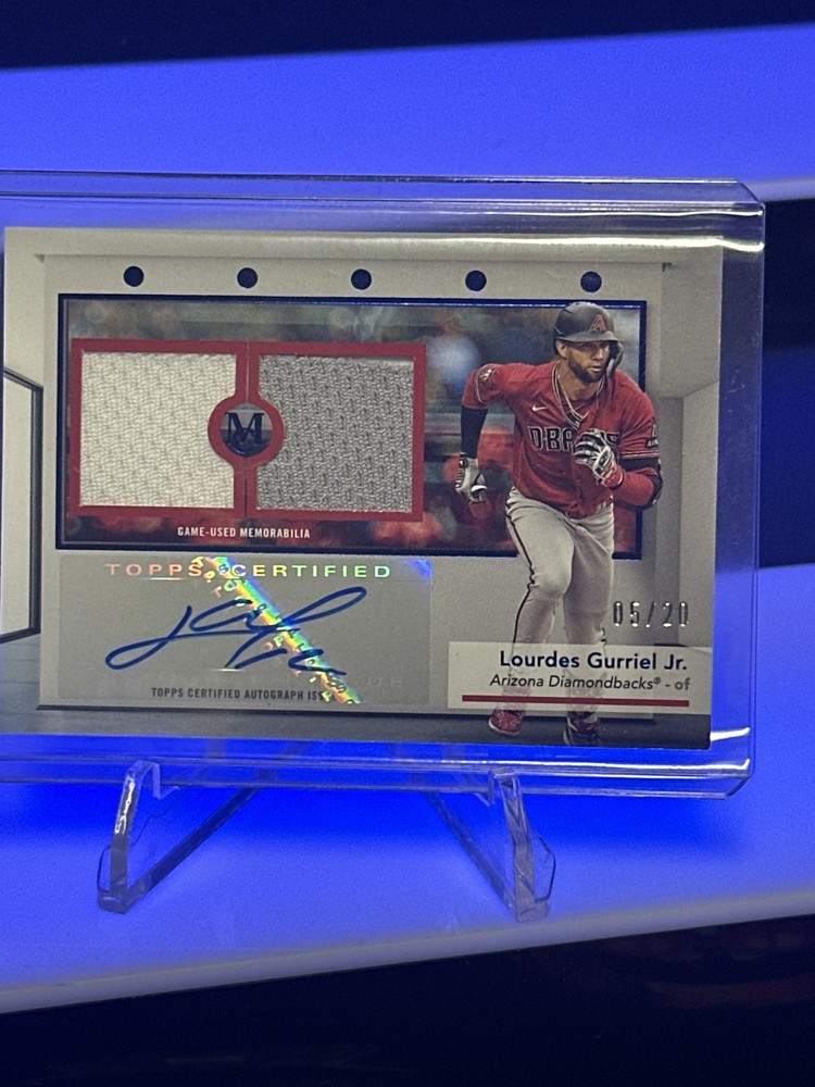 2024 Topps Museum Collection Lourdes Gurriel Jr Dual Relic Auto Sapphire #/20 Rookie Card