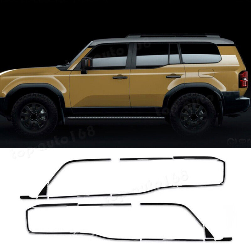 For Toyota Land Cruiser 24-25 Black Steel Window Frame Strip Sill Molding Cover