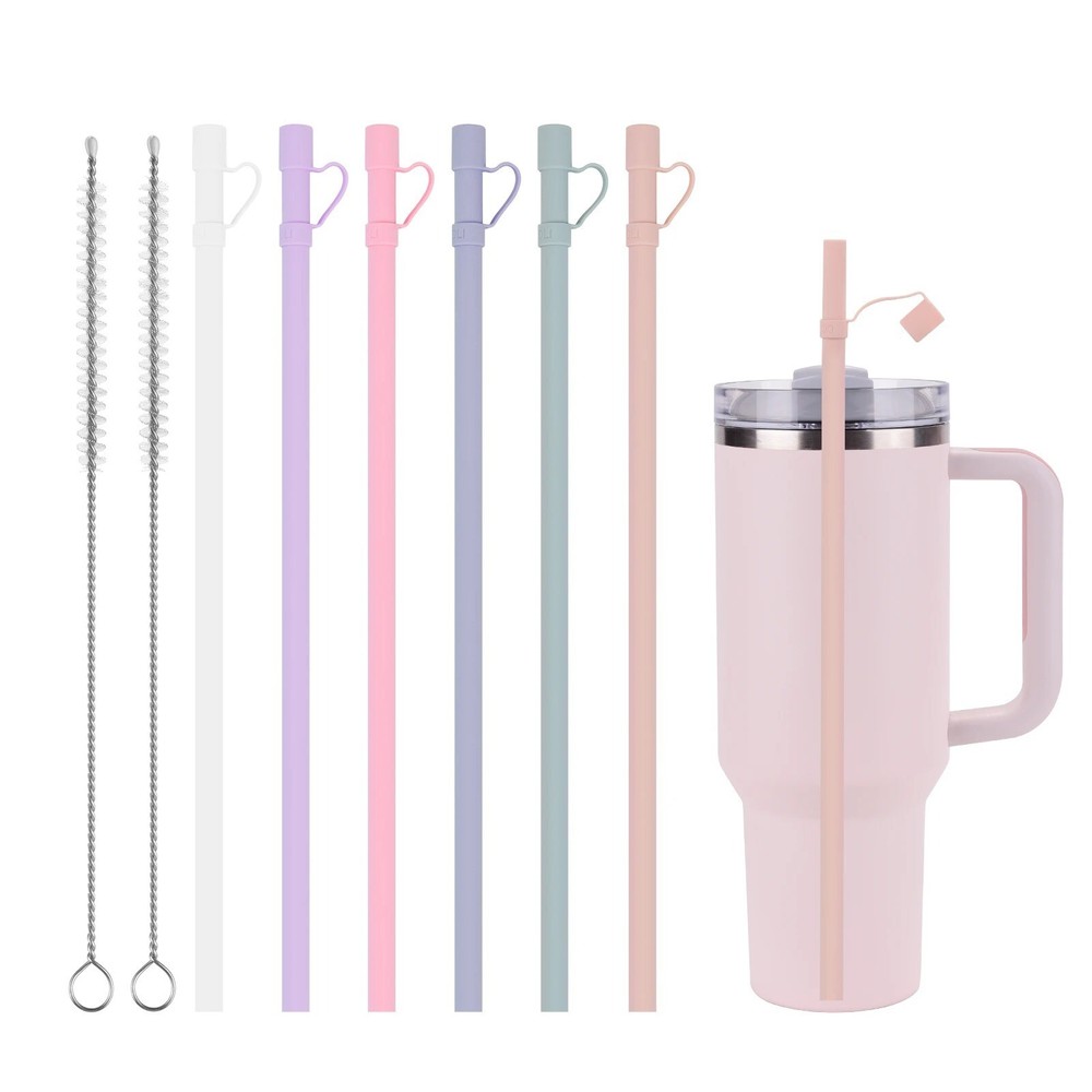 Stanley 40oz 30oz Tumbler Replacement Straws 6-Pack with Cover