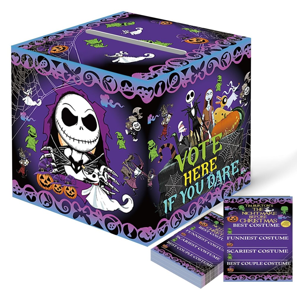 Nightmare Before Christmas Party Ballot Kit Box with 50pcs Voting Cards Hallo...