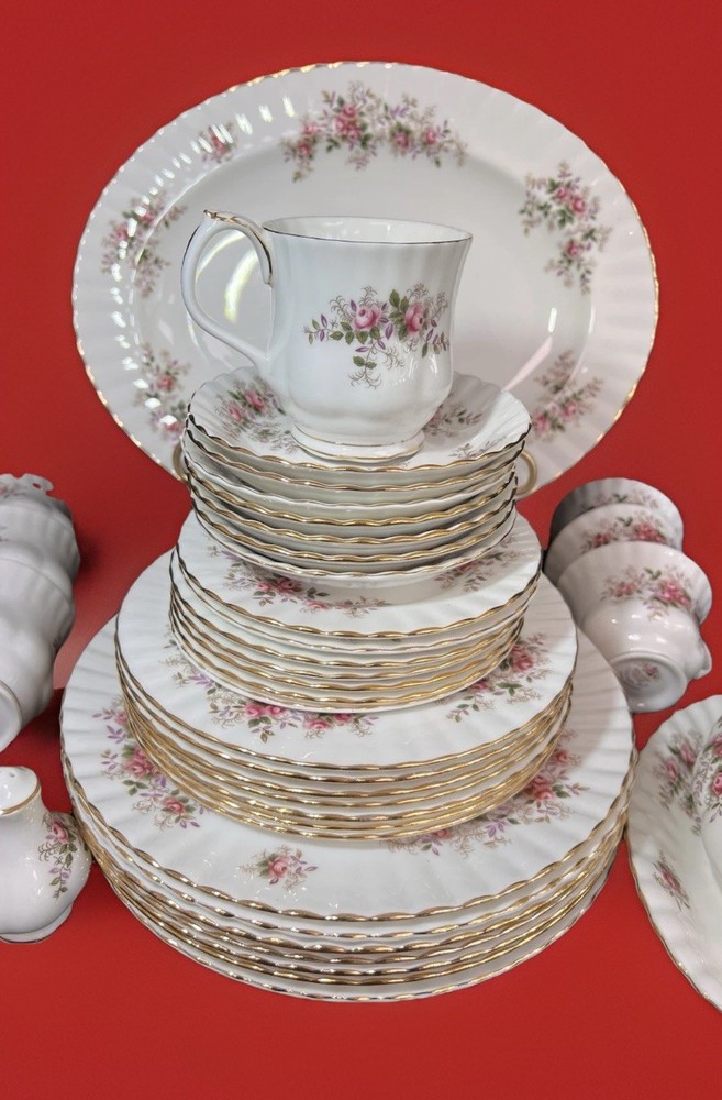 Royal Albert Levander Rose set for 7 with serving piece s