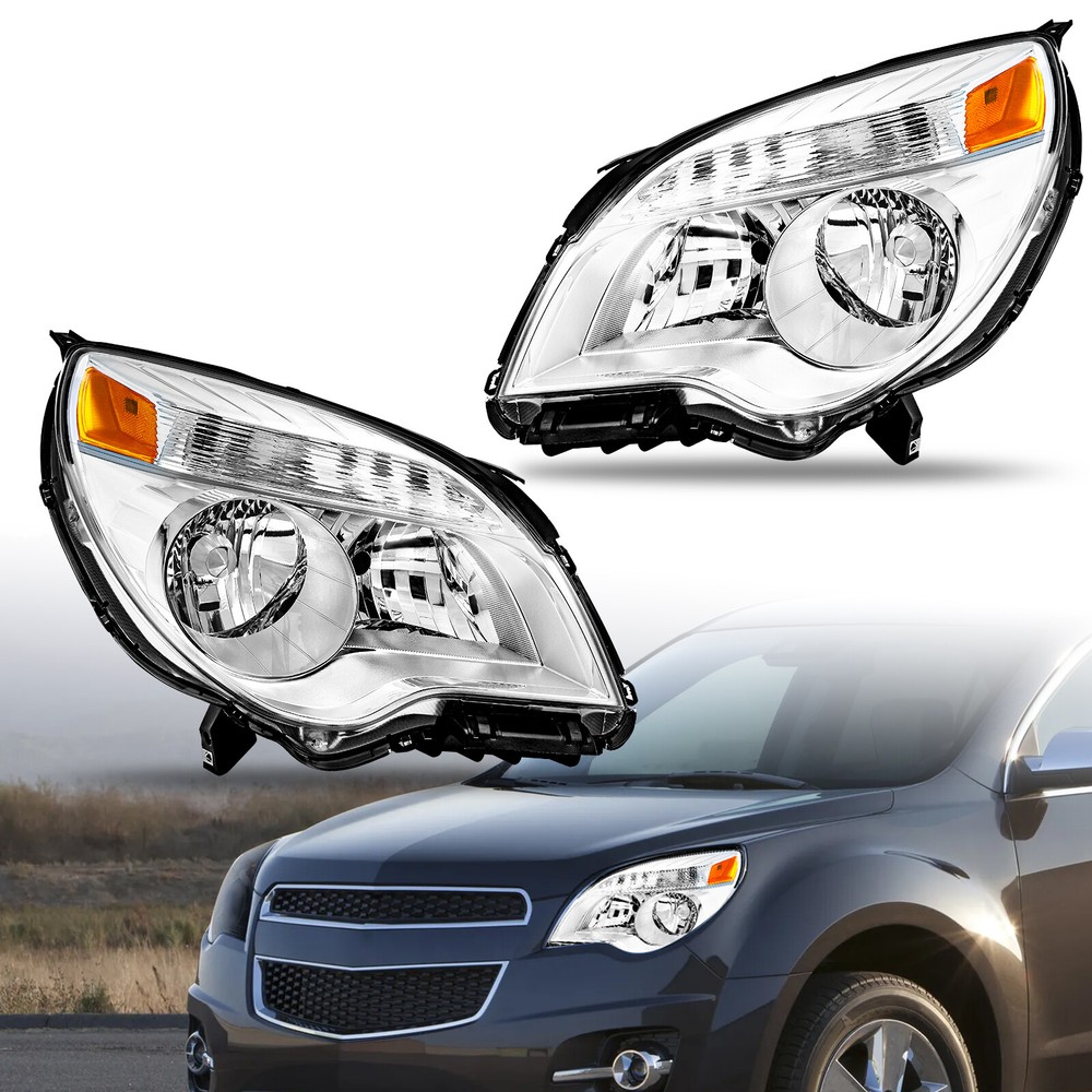2PCS Headlights For 2010-2015 Chevy Equinox LT/LS Halogen Type Left+Right Pair