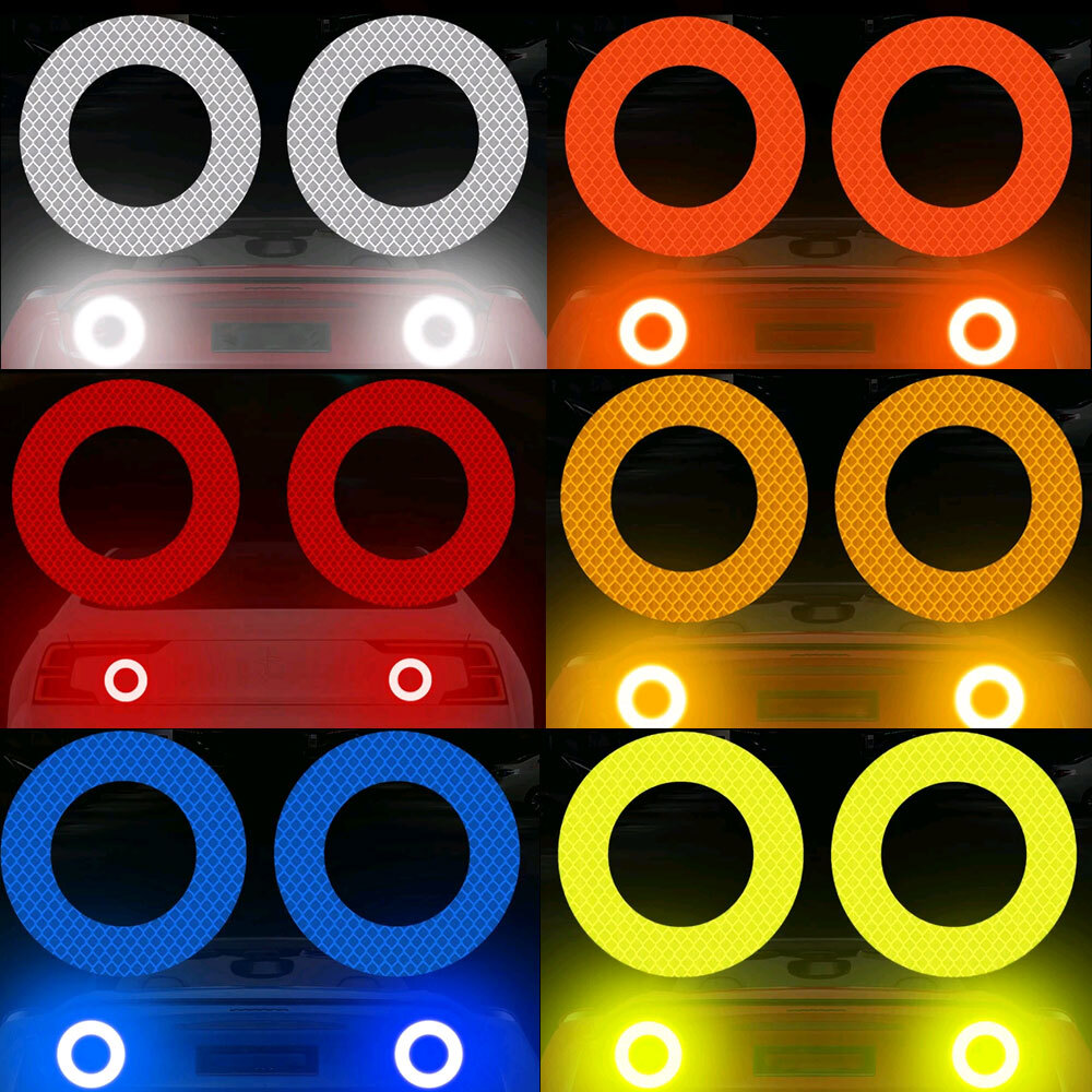 2Pcs/Set Car Angel Eye Reflective Sticker Car Bumper Warning Safety Tape