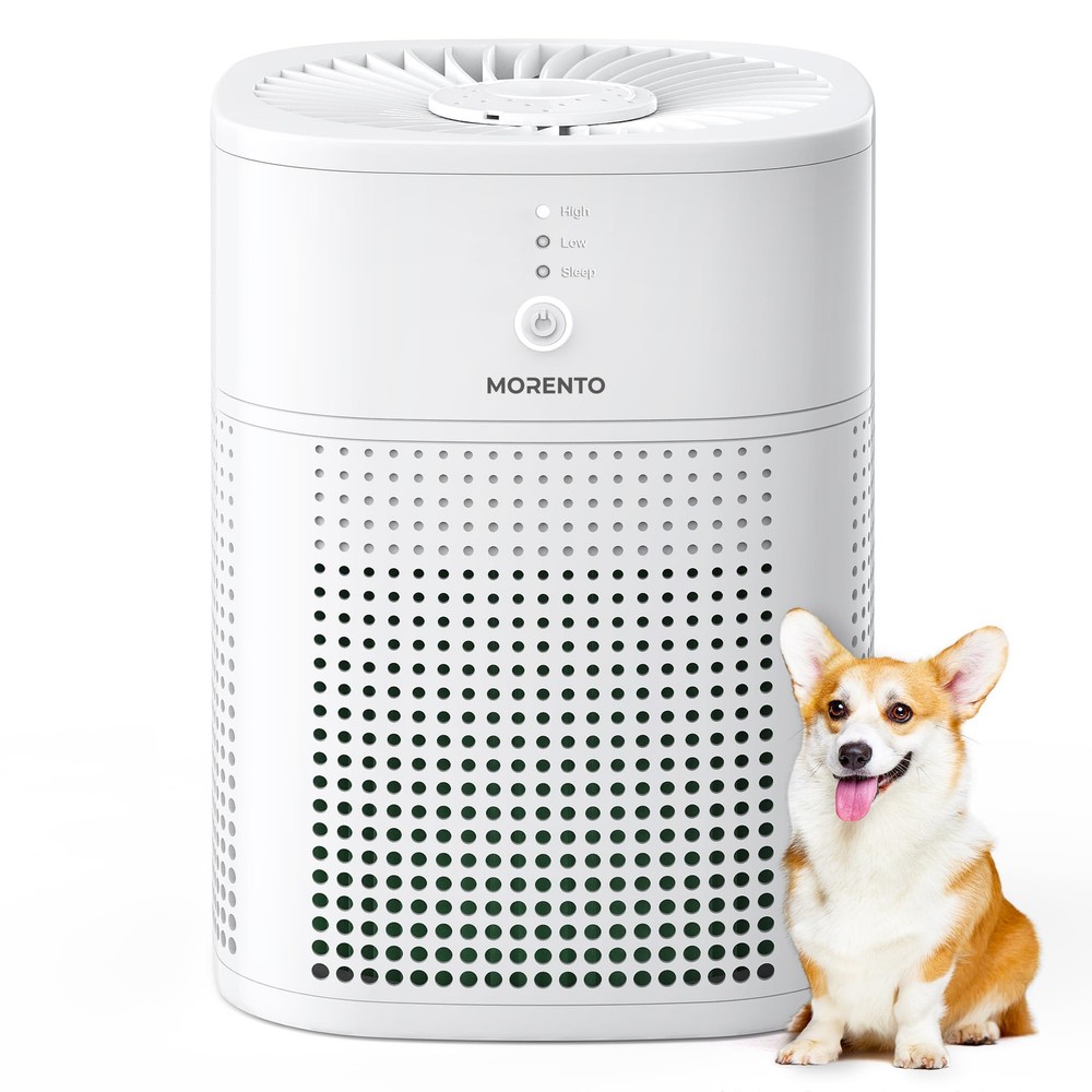 MORENTO HEPA Air Purifier for Bedroom Removes Smoke Pet Dander and Odors
