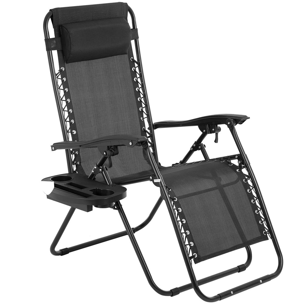 1/2 Pack Folding Zero Gravity Lounge Chair with Adjustable Recline