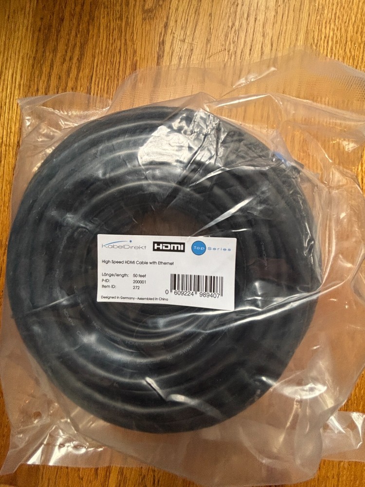50ft KabelDirekt HDMI Cable - German Design - Brand New Unopened