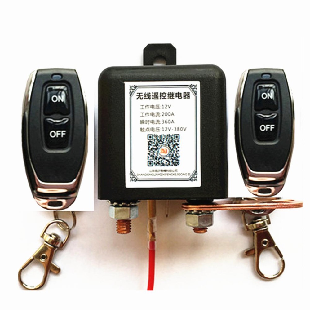 200A Car Master Battery Wireless Dual Remote Power Kill Cut-off Switch Relay