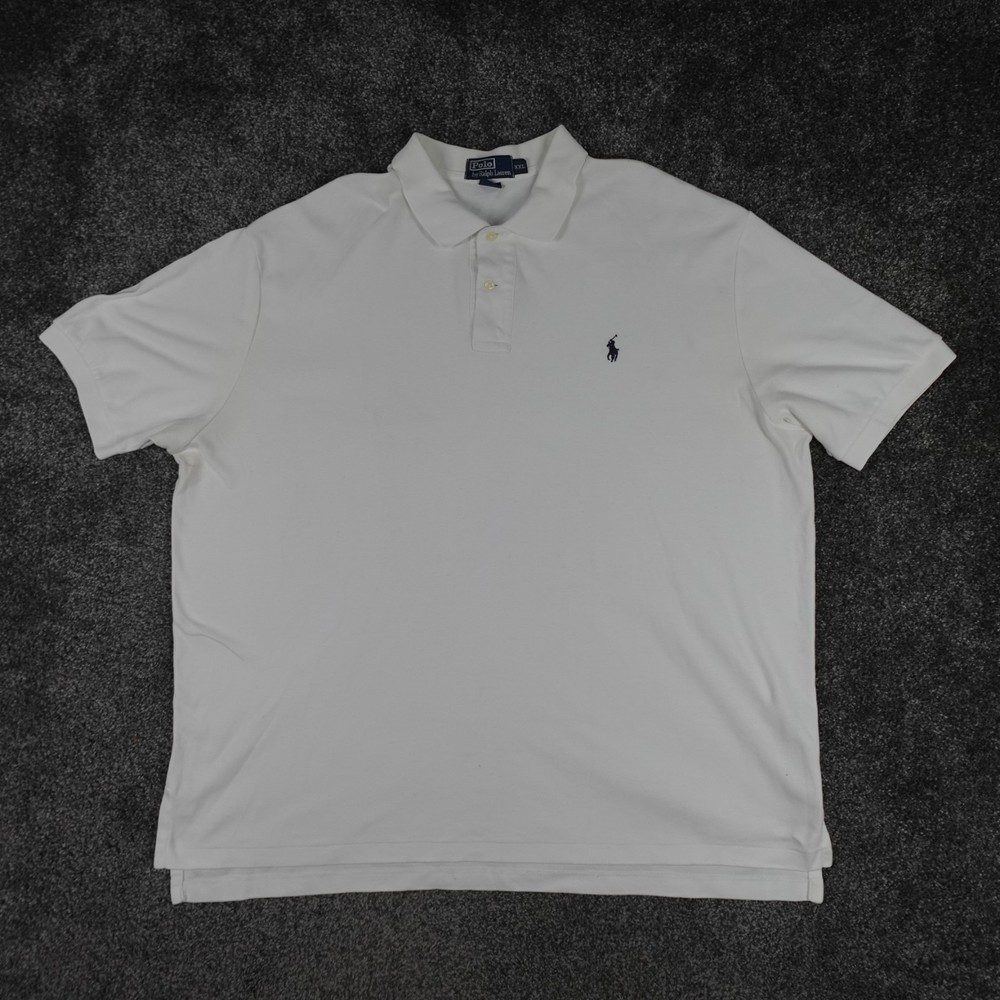 Ralph Lauren Polo Shirt White Size XXL 2XL Men's Short Sleeve Summer