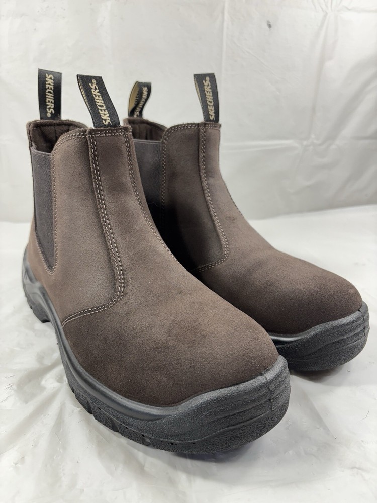 SKECHERS WORK Tapter Steel Toe Chelsea Work Boot Brown 77537 Men’s Size 10.5