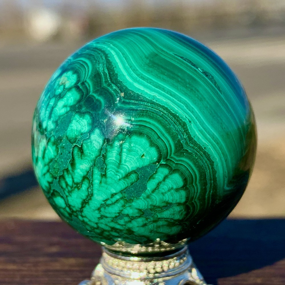 50G Natural glossy Malachite ball transparent cluster rough mineral sample