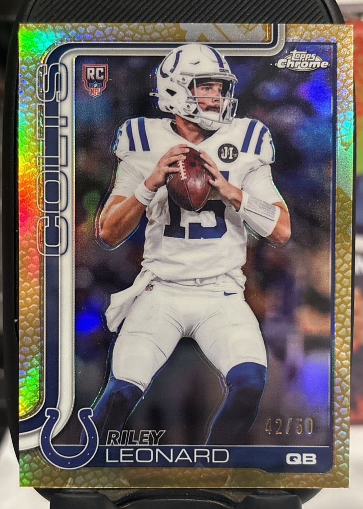 2025 Topps Chrome Riley Leonard ROOKIE 💥 GOLD Leather Refractor /50 💥