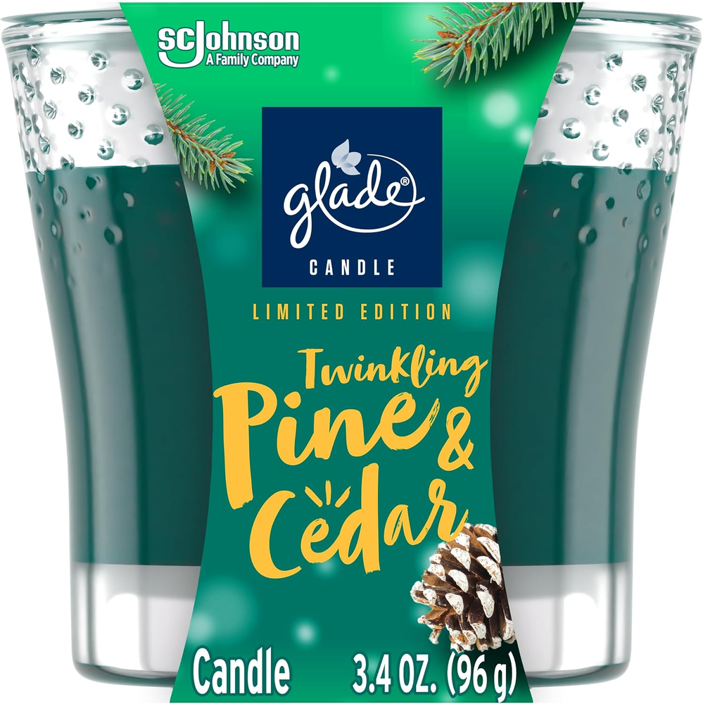 Candle Jar, Air Freshener, Twinkling Pine & Cedar, Limited Edition Scent, 3.4