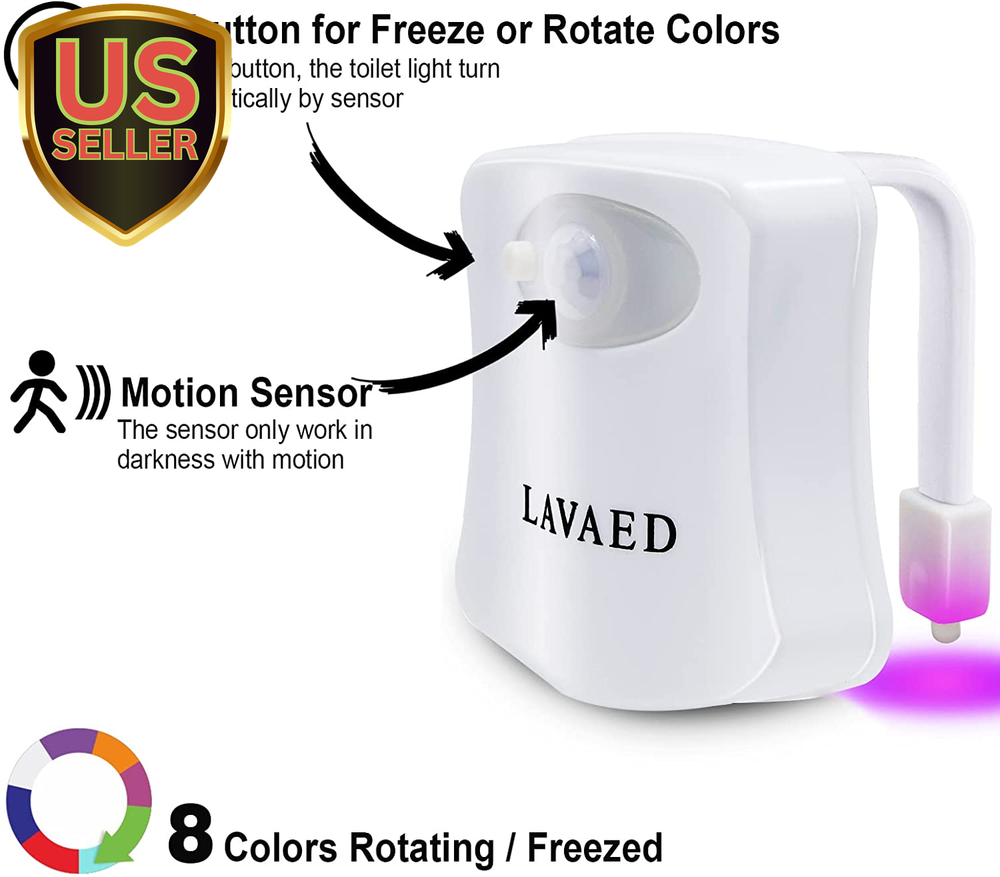 Motion Sensor Toilet Night Light Home Toilet Light Bathroom Body Motion Senso...