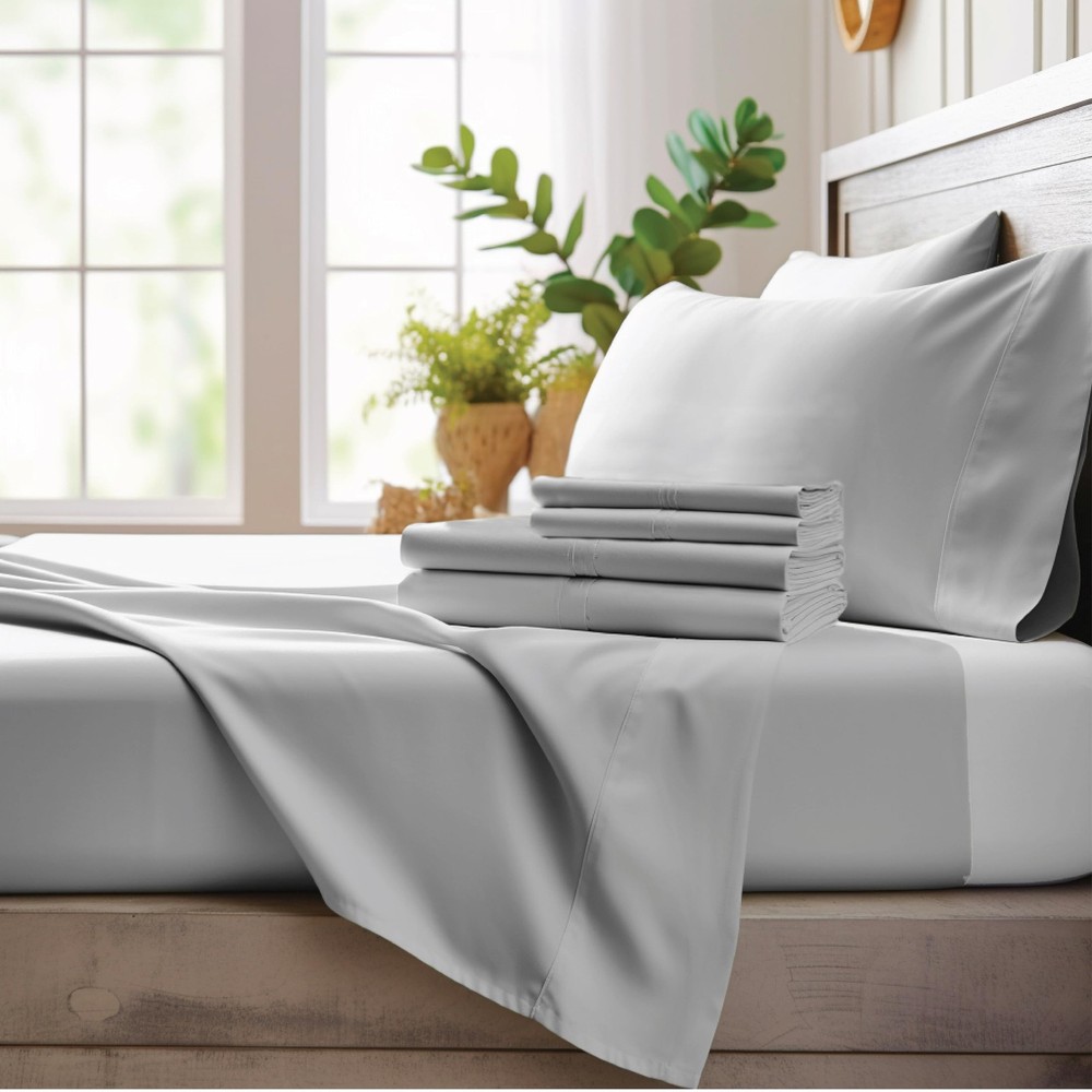 Twin Size 4-Piece Bamboo Viscose Sheet Set - Breathable & Ultra Soft