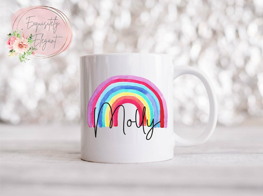 Personalised Rainbow Mug Personalised Cup Rainbow Gift Mug Cute Mug Rainbow Mug