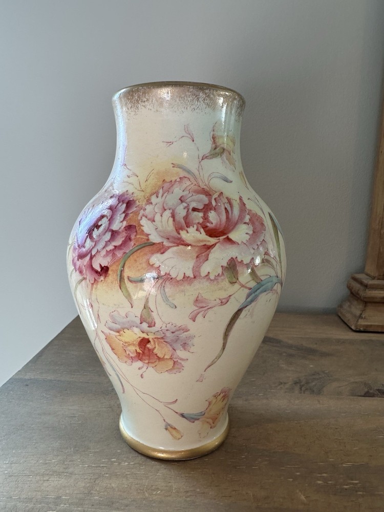 Antique S F & Co, Royal Sussex, England  Ceramic Floral Vase 8”T