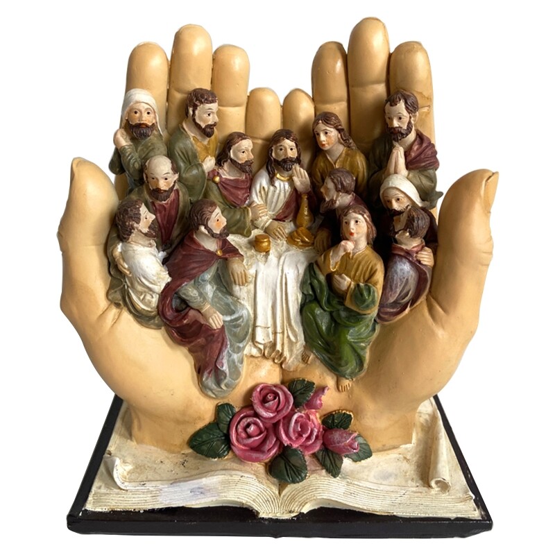 Jesus Religious Character Figurine Resin Statue The Last Supper On The for Palm