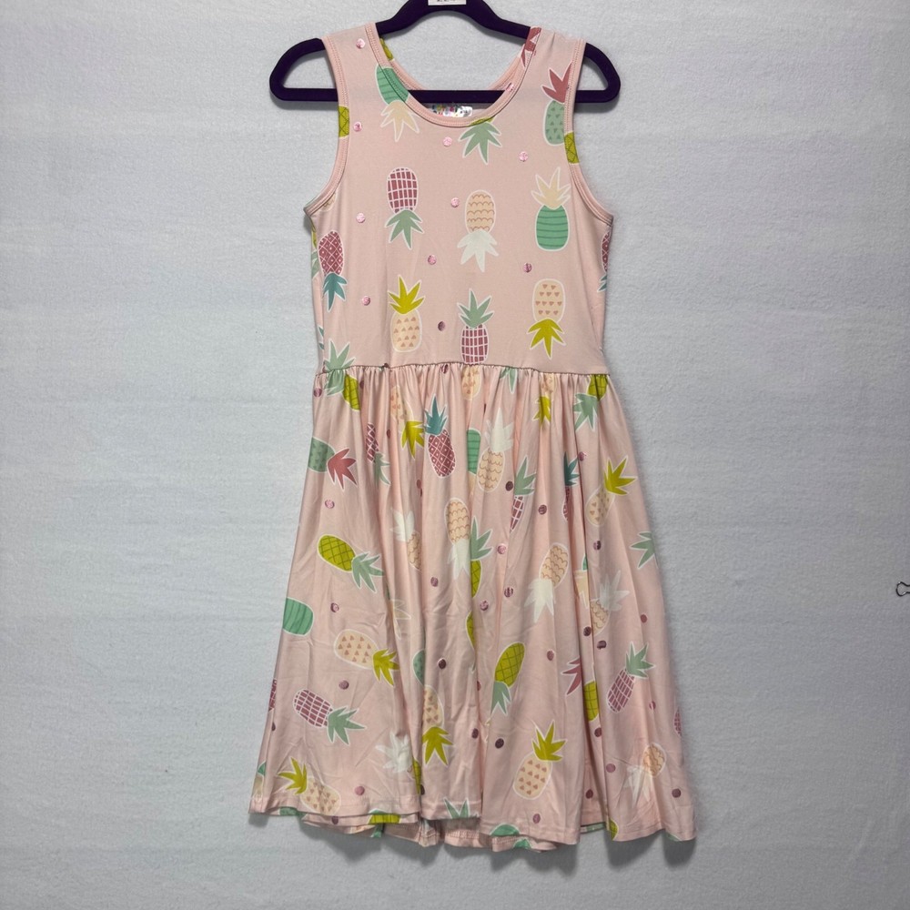 Dotdotsmile Girls Pink Pineapple Tank Dress Size 8/10 NWT