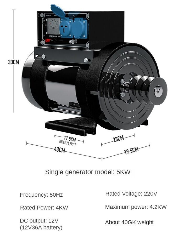 3KW 5KW High-power Small Generator Diesel Single-phase Generator Frequency 50HZ