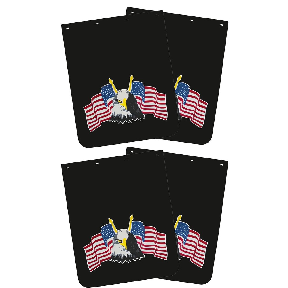 24x30 Heavy Duty Black Mud Flaps for Semi Trucks Trailers 4-Piece Set