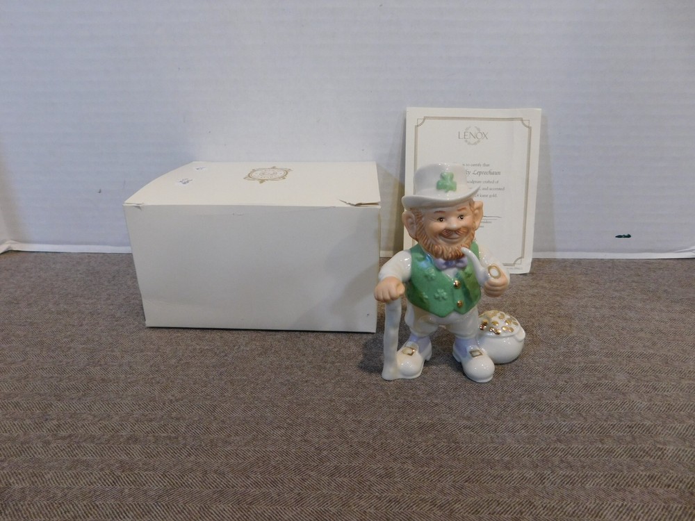Lenox St. Patricks Lucky Leprechaun Figurine with COA for Collectors
