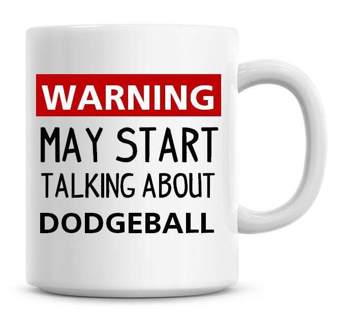 Warning May Start Talking About Dodgeball コーヒーマグ 面白いユーモアコーヒー