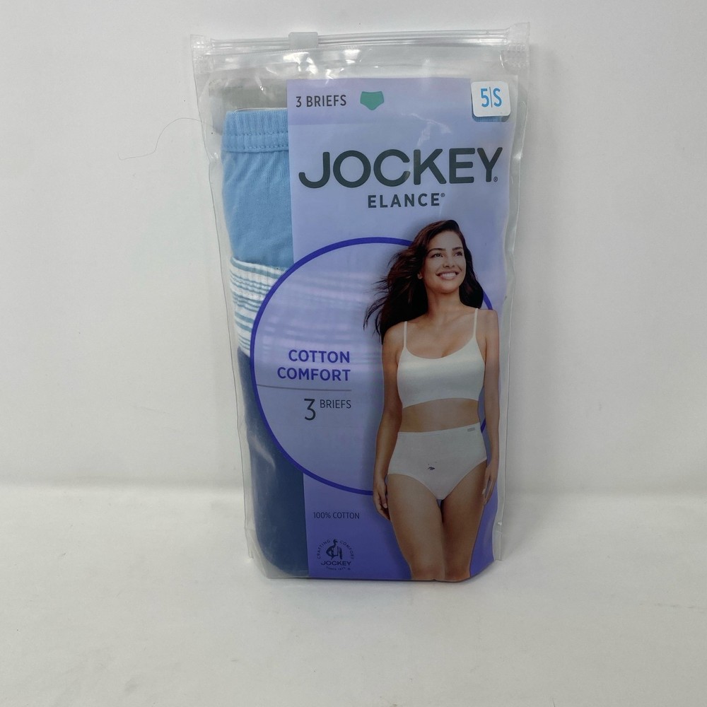 Jockey Elance Women’s Cotton Brief 3-Pack - Multicolor - Size 5 Small