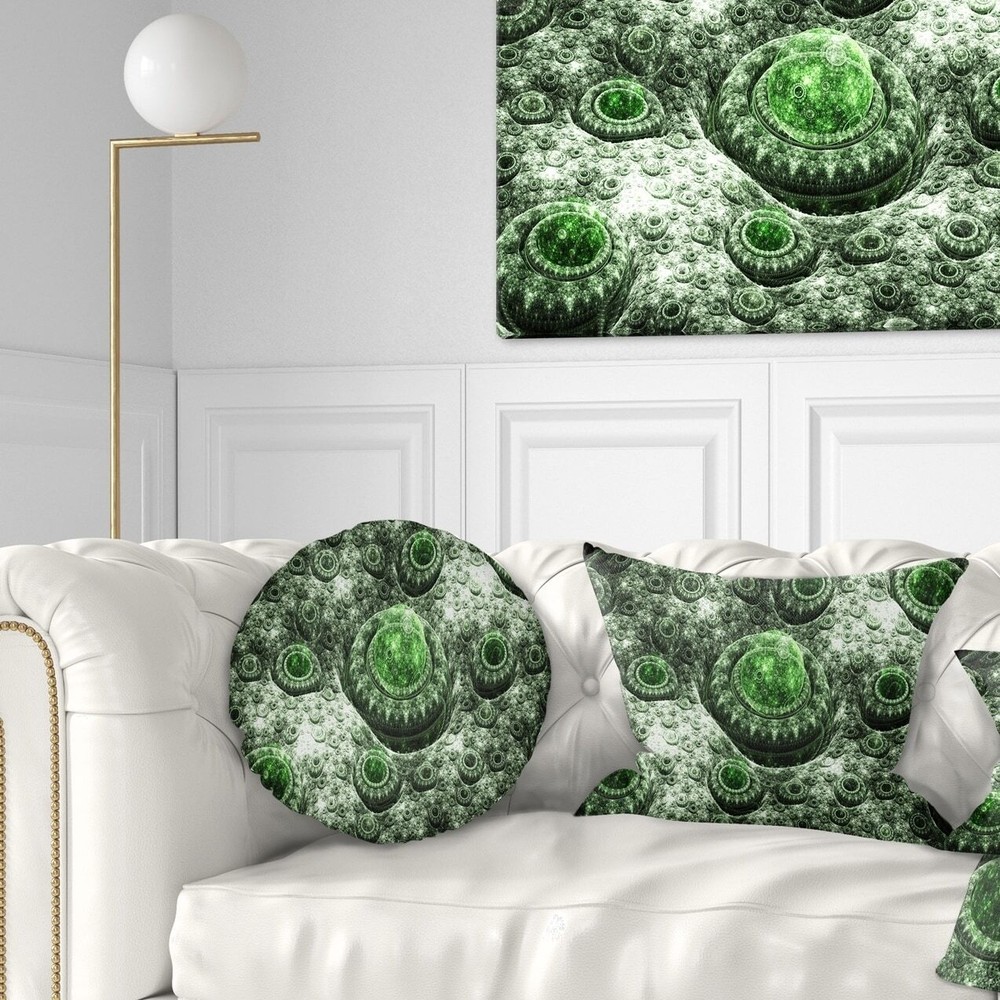 Designart 'Exotic Green Fractal Landscape' Abstract Throw