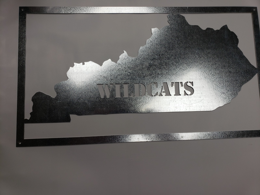 Kentucky outline wildcat sign for wall decoration