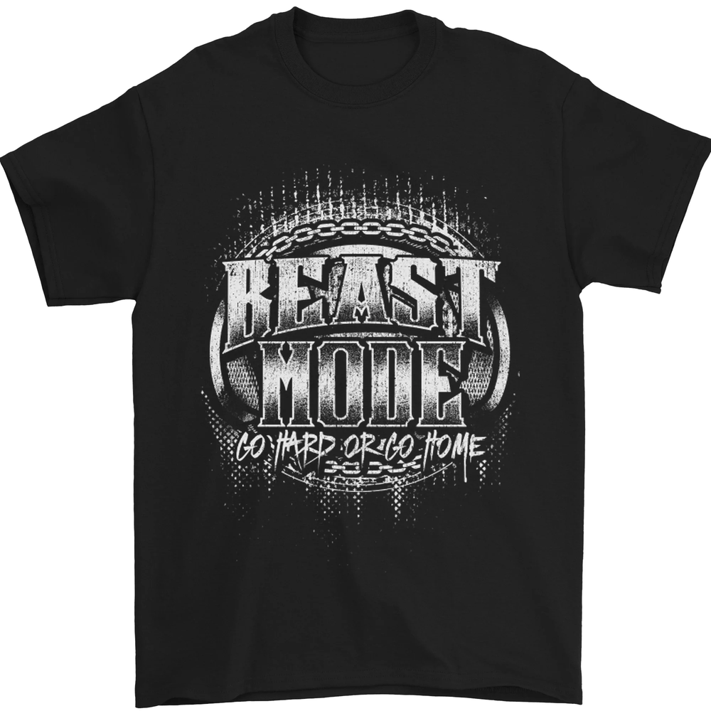 Beast Mode Go Hard Gym Training Top MMA Mens T-Shirt 100% Cotton