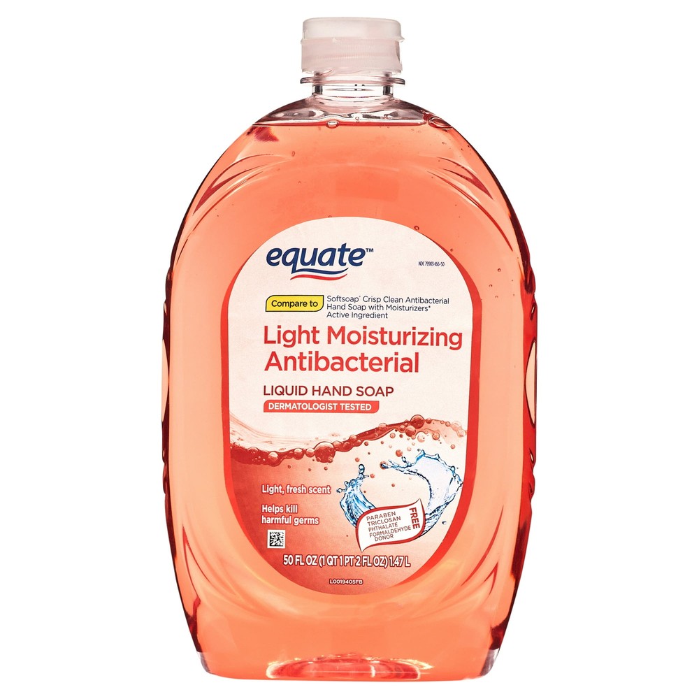 Equate Light Moisturizing Antibacterial Liquid Hand Soap, 50 fl oz