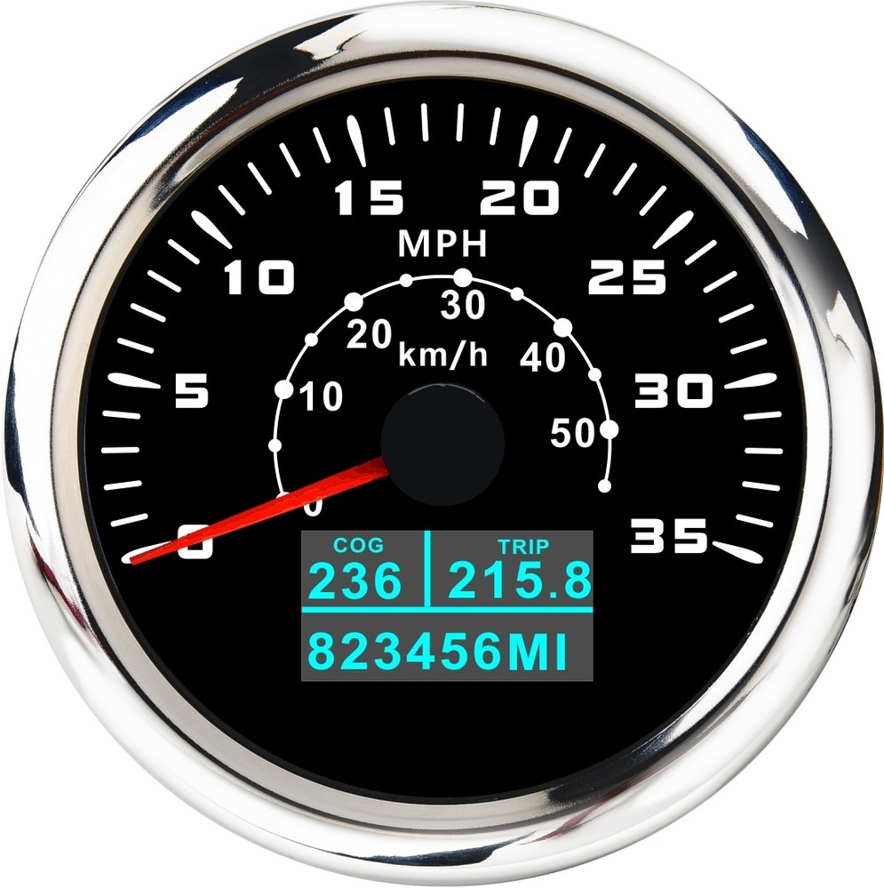85MM Waterproof GPS Speedometer 35MPH 55KMH for Motorcycle Boat Car ATV