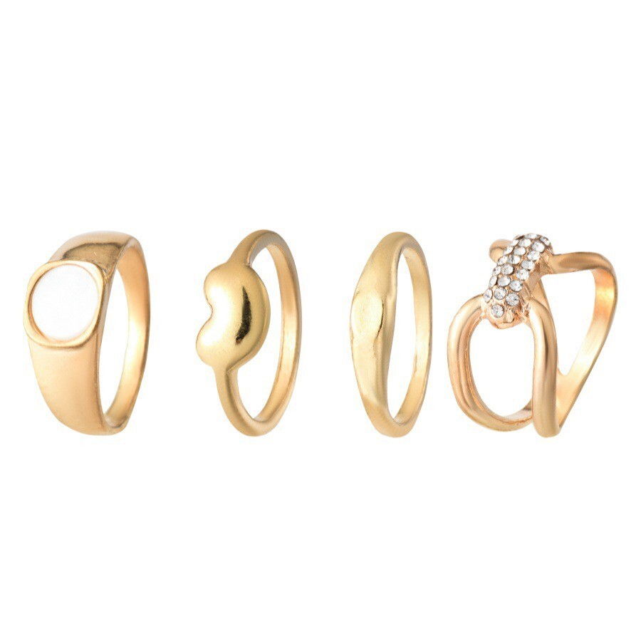 Lovely alloy knot big ring jewelry set of 4 pieces